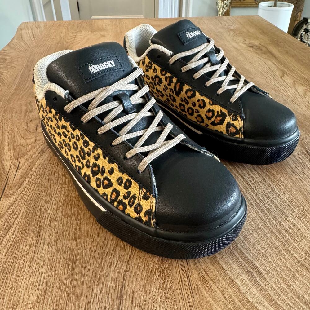Rocky | CT Work 3” Steel Toe Leopard Print Shoes | Women’s Size 6M | RKK408ZA